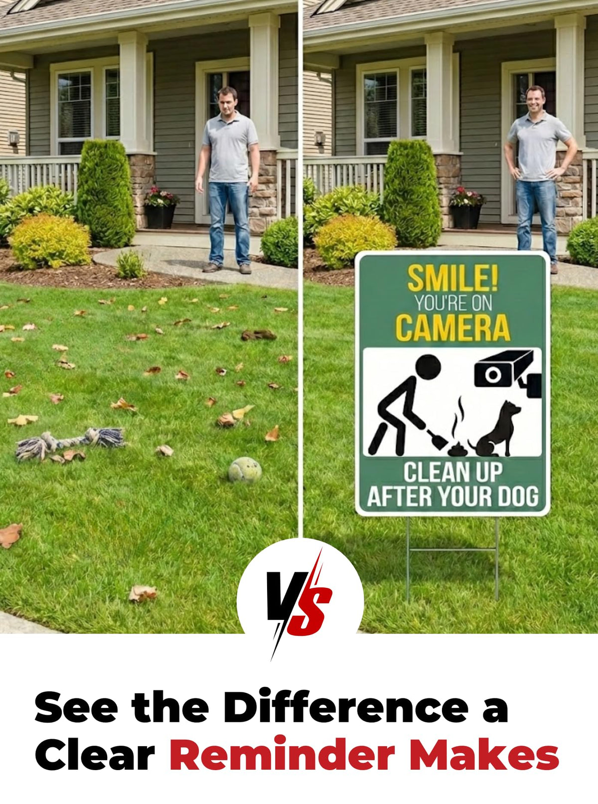 Neighbor-friendly Nuah Prints sign helps keep yards neat.