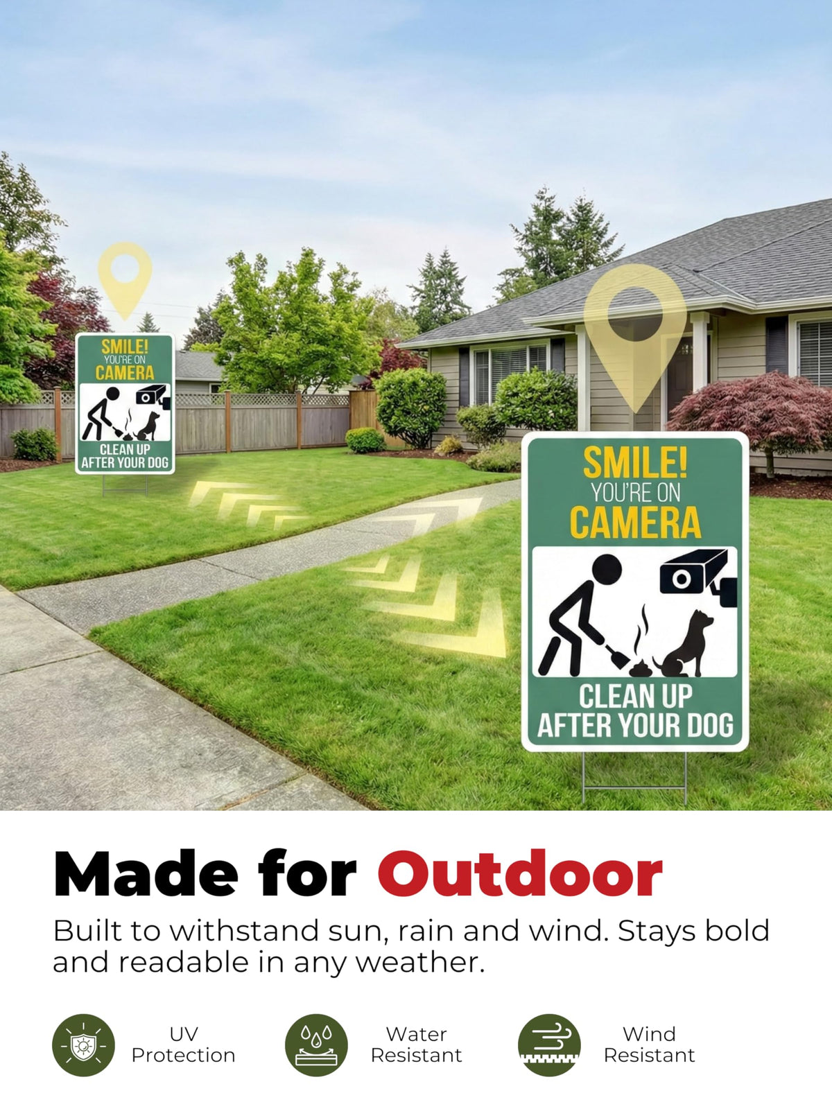 Two-pack dog waste reminder signs from Nuah Prints.