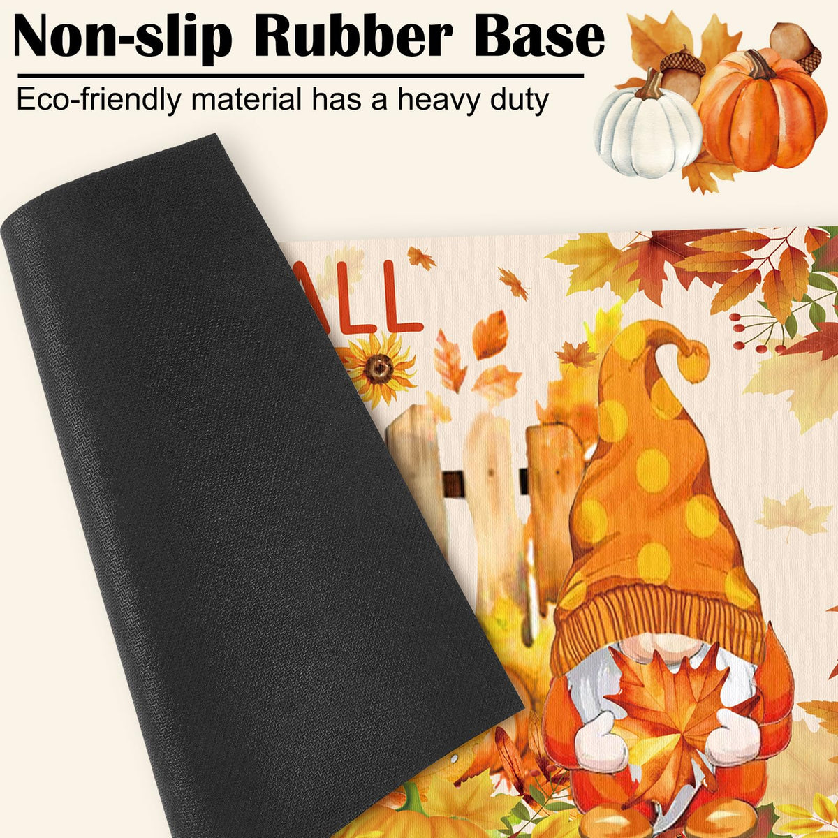 Nuanchu 22x10 inch front door mat fits most entryways.
