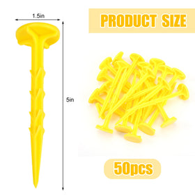 Nuanchu 50-pack yellow stakes arranged for garden and landscape projects