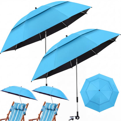 Nuanchu beach umbrella with double canopy provides shade and airflow