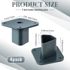 Nuanchu bird feeder mounting plate in slate gray for quick post installation