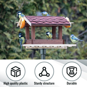 Nuanchu bird house mounting plate attached to a post for easy setup