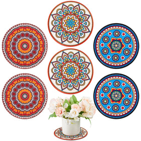Nuanchu boho plant coaster round 5.9 inches protects surfaces while adding bohemian style.