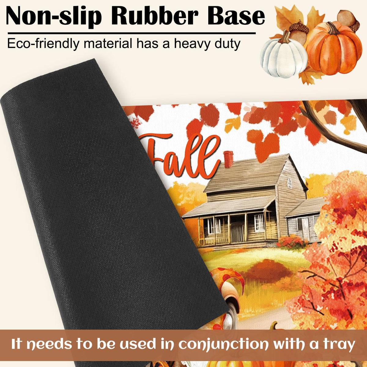 Nuanchu door mat Thanksgiving design, warm welcome and moisture absorption.