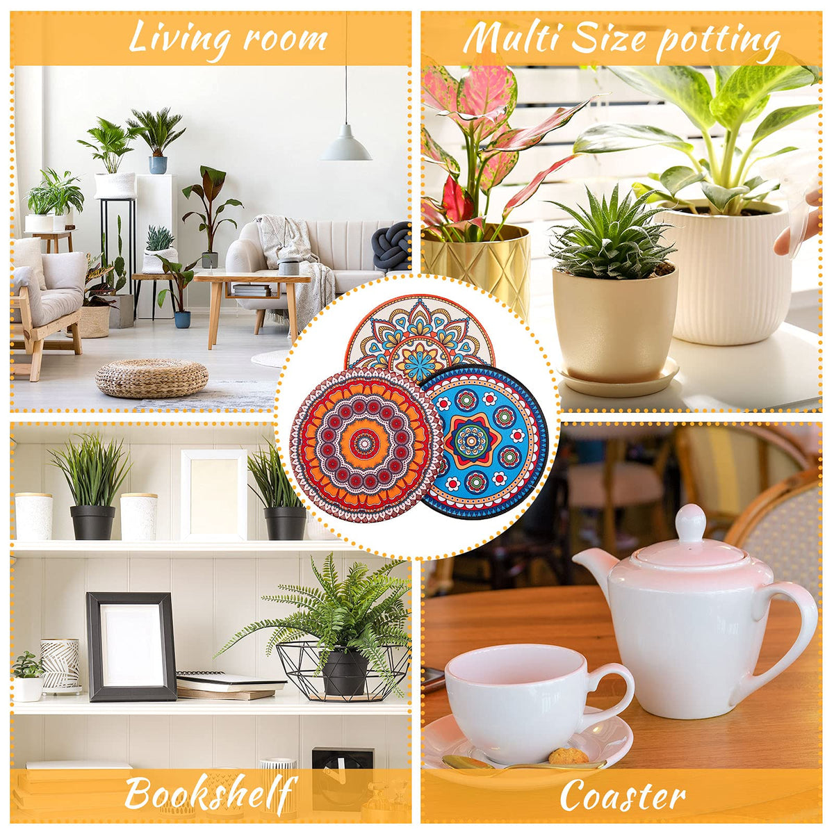 Nuanchu garden plant saucer keeps floors safe and plant areas organized.