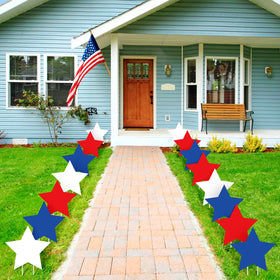Nuanchu Independence Day signs with patriotic stars for outdoor display.
