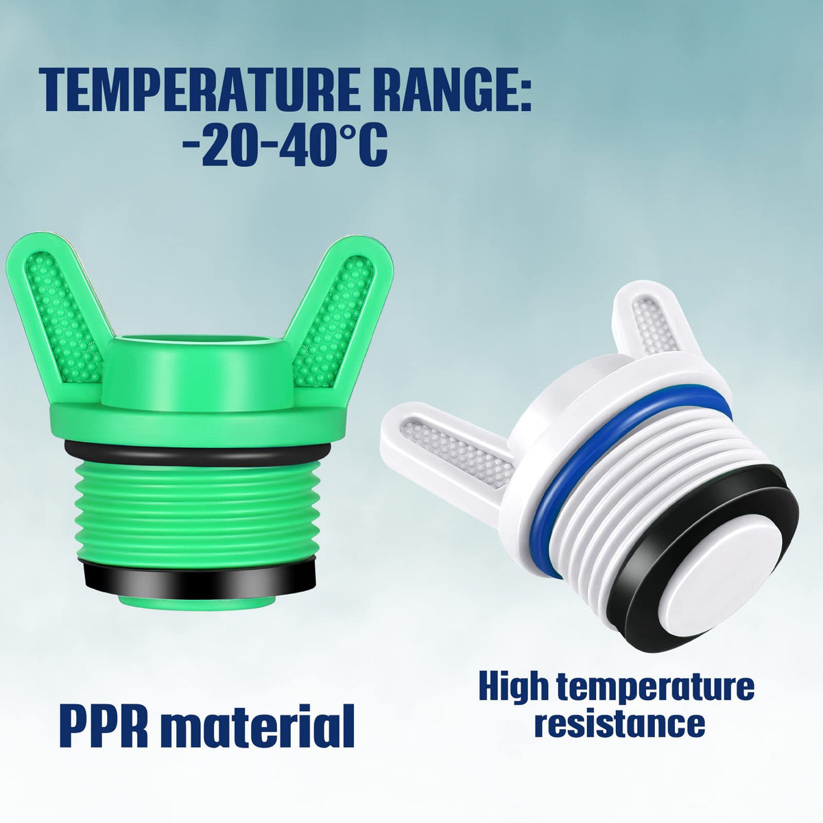 Nuanchu 3/4 NPT male thread plugs for quick irrigation setups.