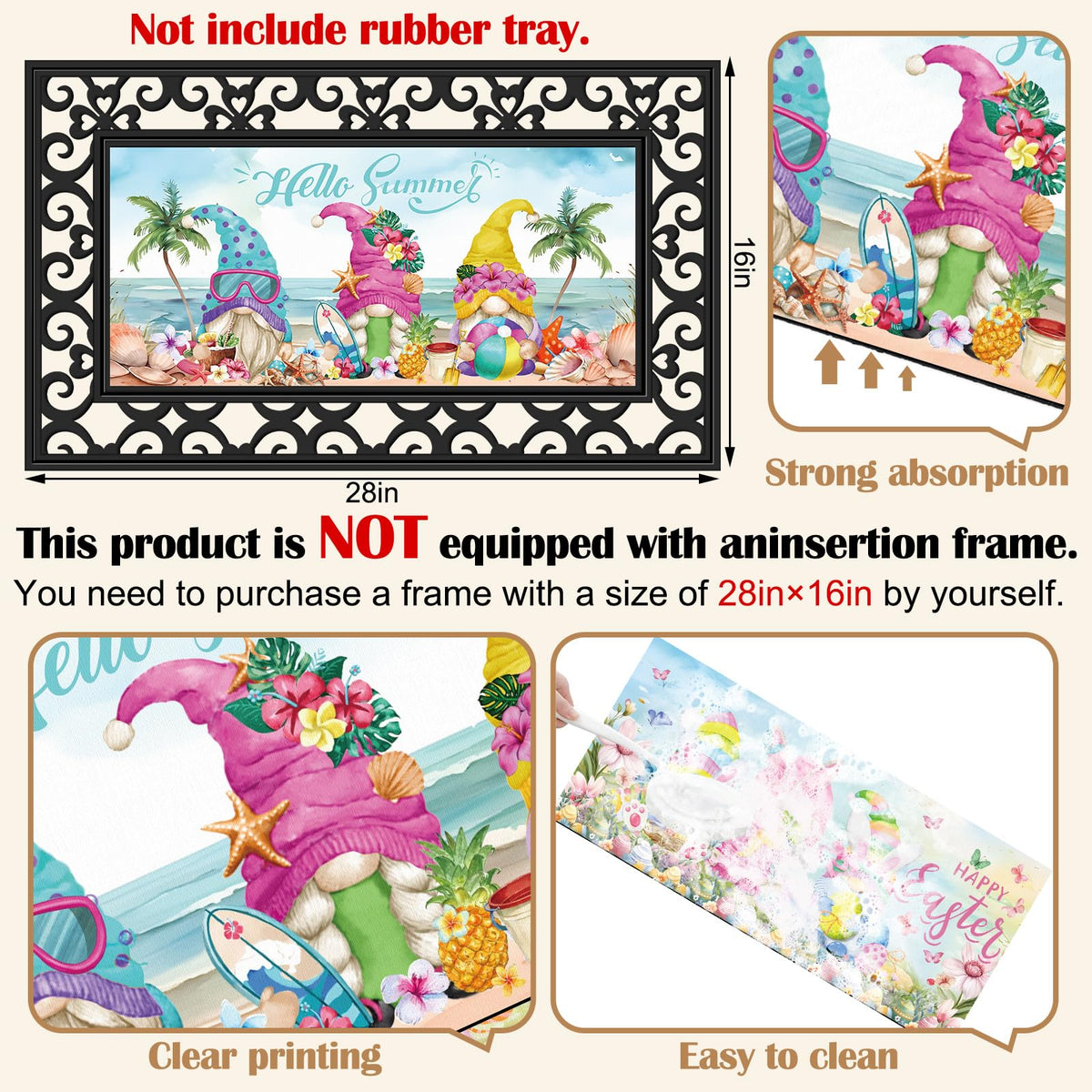 Nuanchu non-slip backing detail keeps the mat in place.