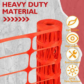 Nuanchu orange mesh fencing roll ideal for quick garden boundary setup and snow protection.