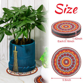 Nuanchu plant saucer round 5.9 inches absorbs moisture and prevents water rings.