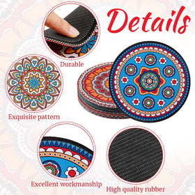 Nuanchu rubber plant protector pad mandala pattern guards tables with a decorative touch.