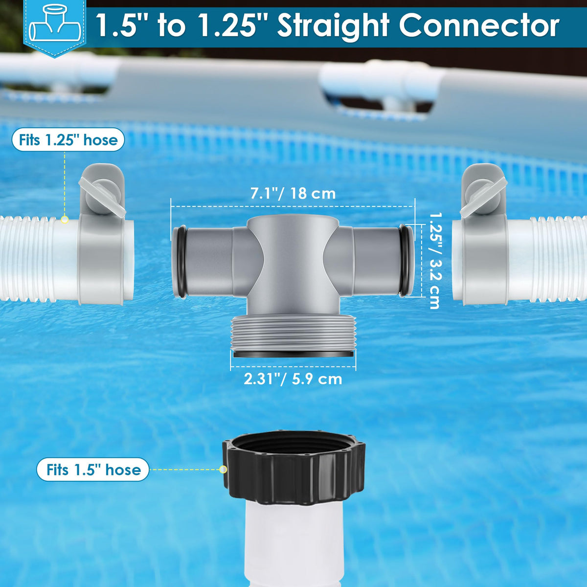 Nuanchu T Joint hose connection assembly showing size adaptation