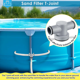 Nuanchu T Joint installed on pool filter for secure piping