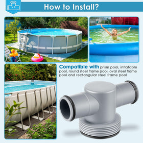 Nuanchu Sand Filter T Joint compatible with Intex P61408 fittings