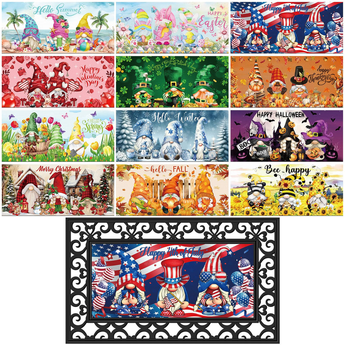 Nuanchu seasonal door mat interchangeable-collection for year-round entry decor.