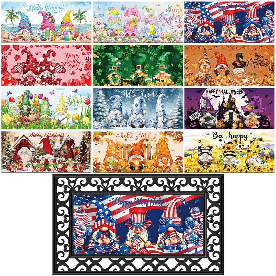 Nuanchu seasonal door mat interchangeable-collection for year-round entry decor.