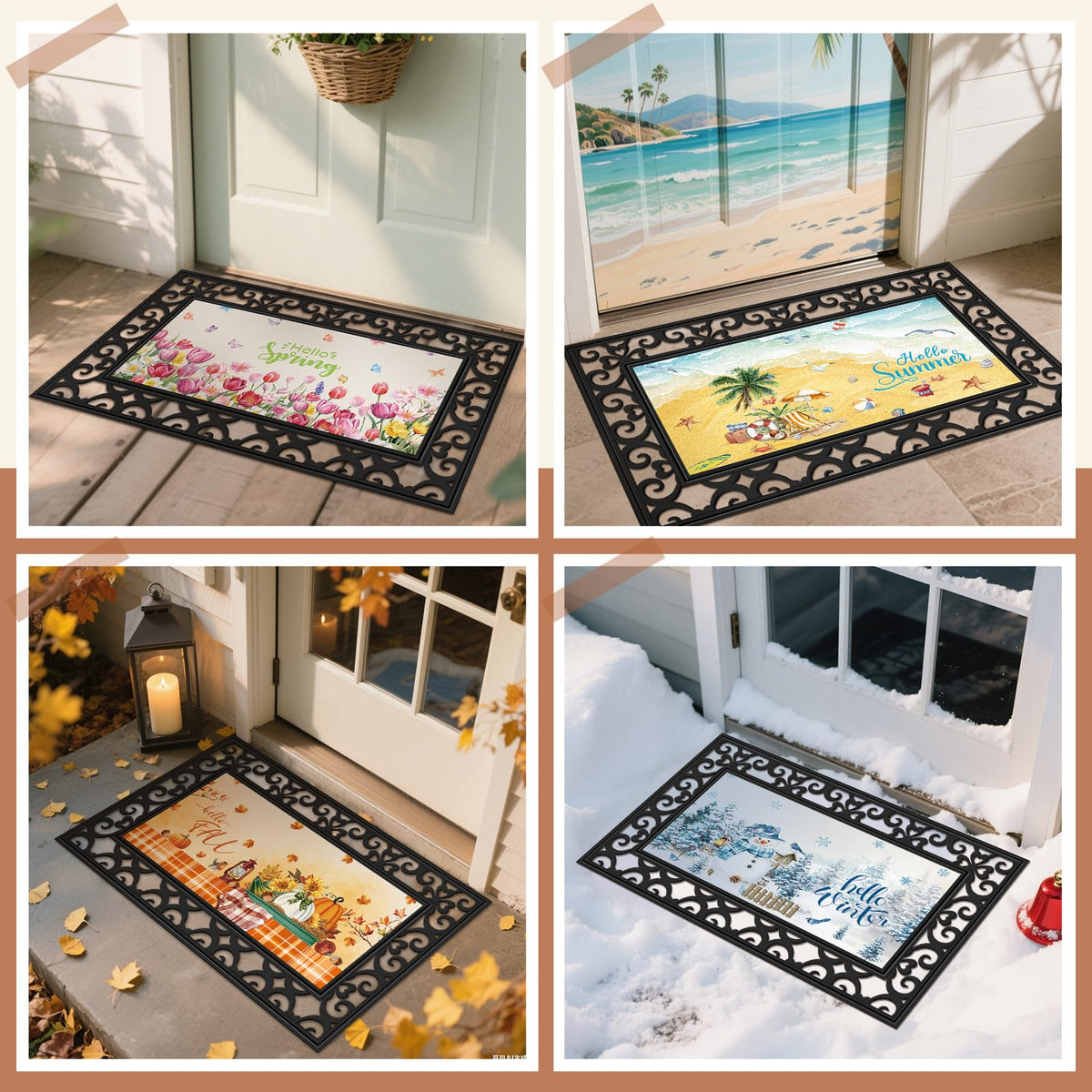 Nuanchu seasonal doormat inserts St. Patrick's Day design brings cheerful greens to your entry