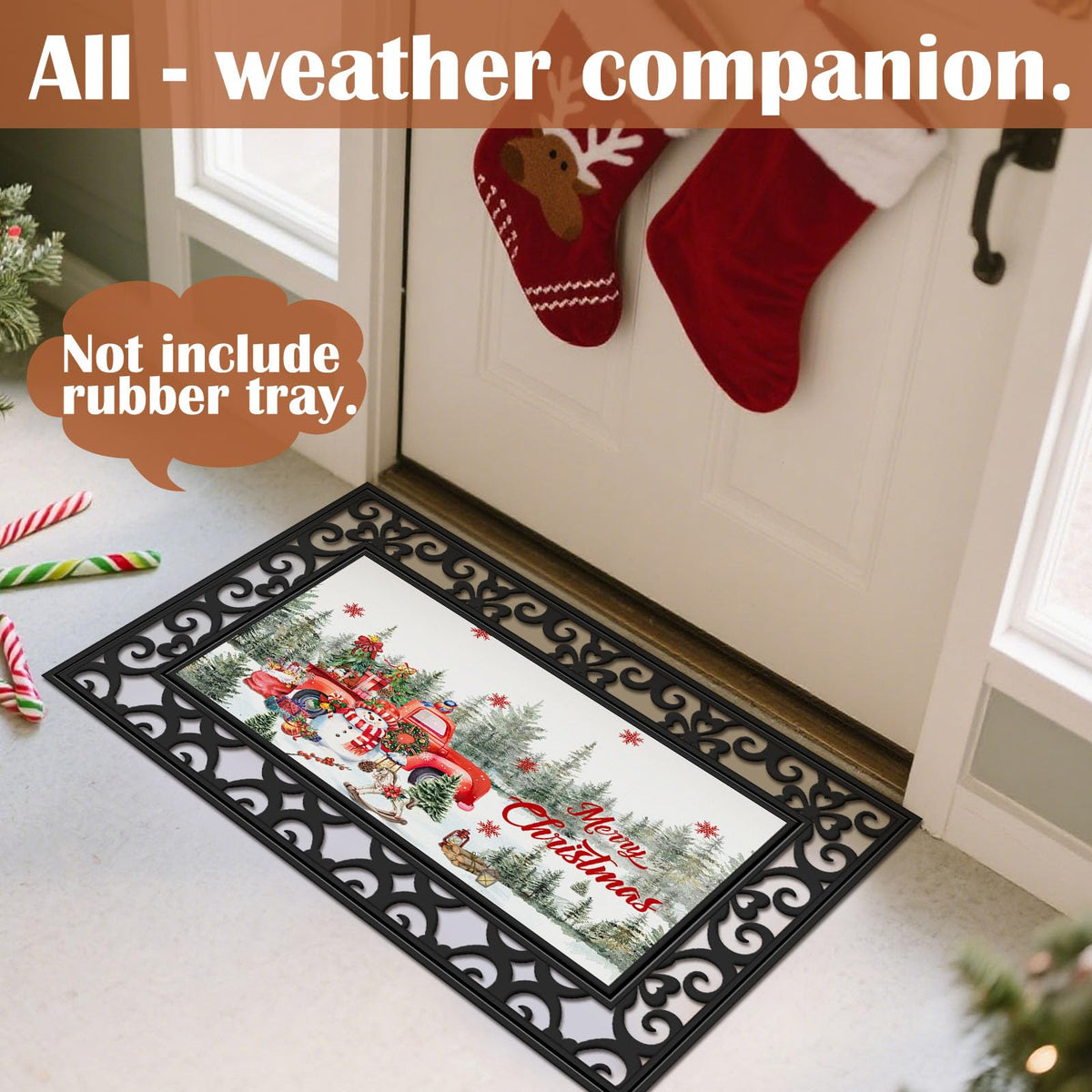 Nuanchu seasonal doormat inserts Thanksgiving motif evokes warmth and charm