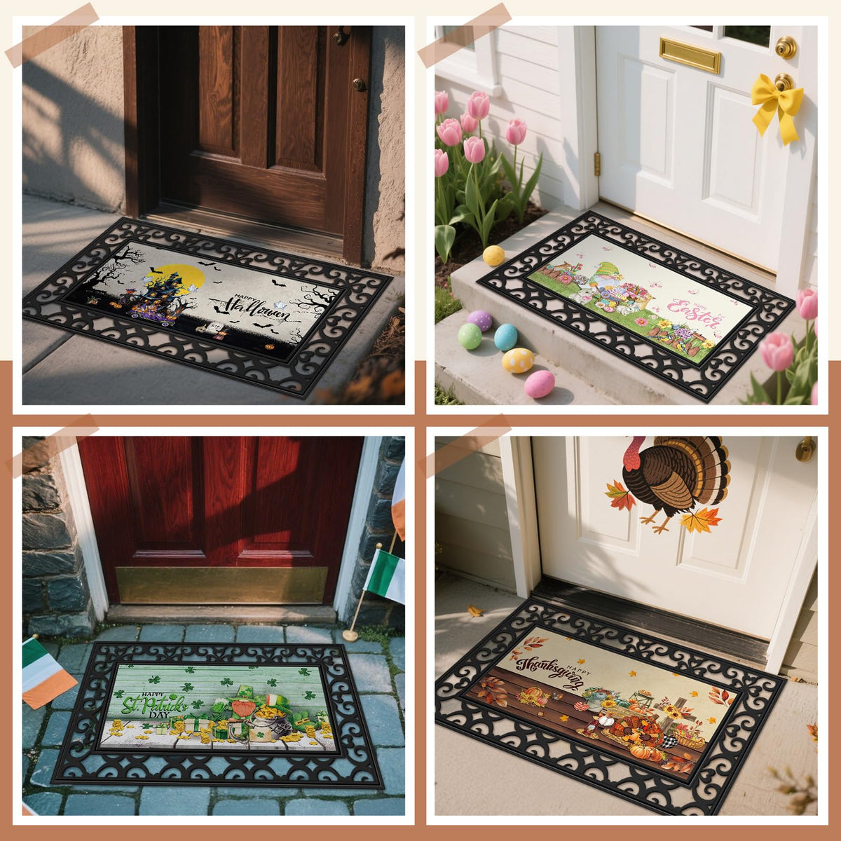 Nuanchu seasonal doormat inserts Valentine’s motif welcomes loved ones with color and charm