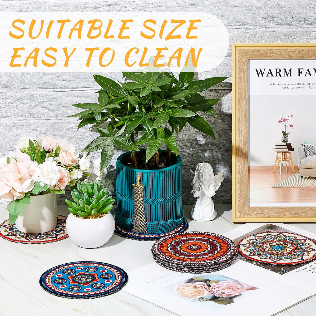 Nuanchu table protector pad rubber back provides durable surface protection for daily use.