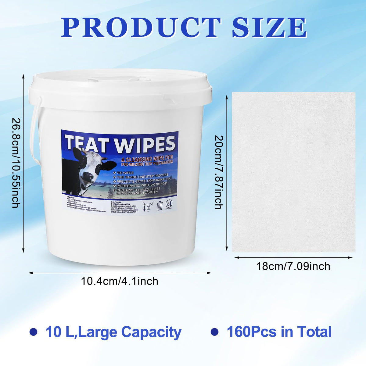 Nuanchu teat wipes bucket open showing ready-to-use soft cloths