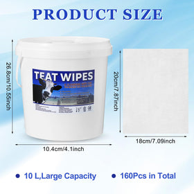 Nuanchu teat wipes bucket open showing ready-to-use soft cloths