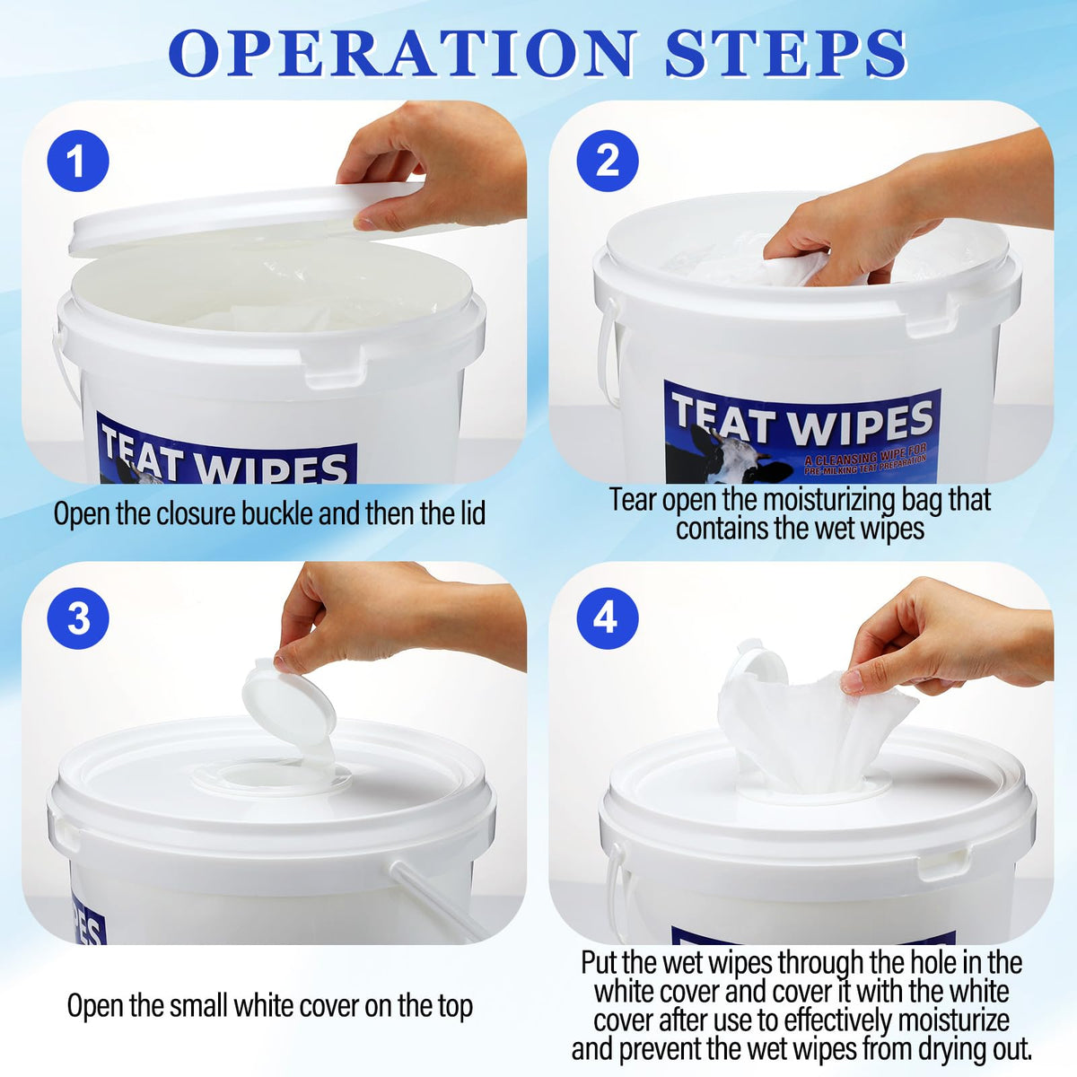 Nuanchu teat wipes ingredients closeup featuring allantoin, glycerin, and vitamin E