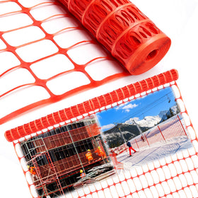 Nuanchu temporary safety fence with orange mesh provides a portable barrier for outdoor spaces.