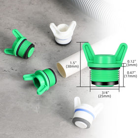 Nuanchu white-green garden hose plugs prevent dirt ingress and leaks.