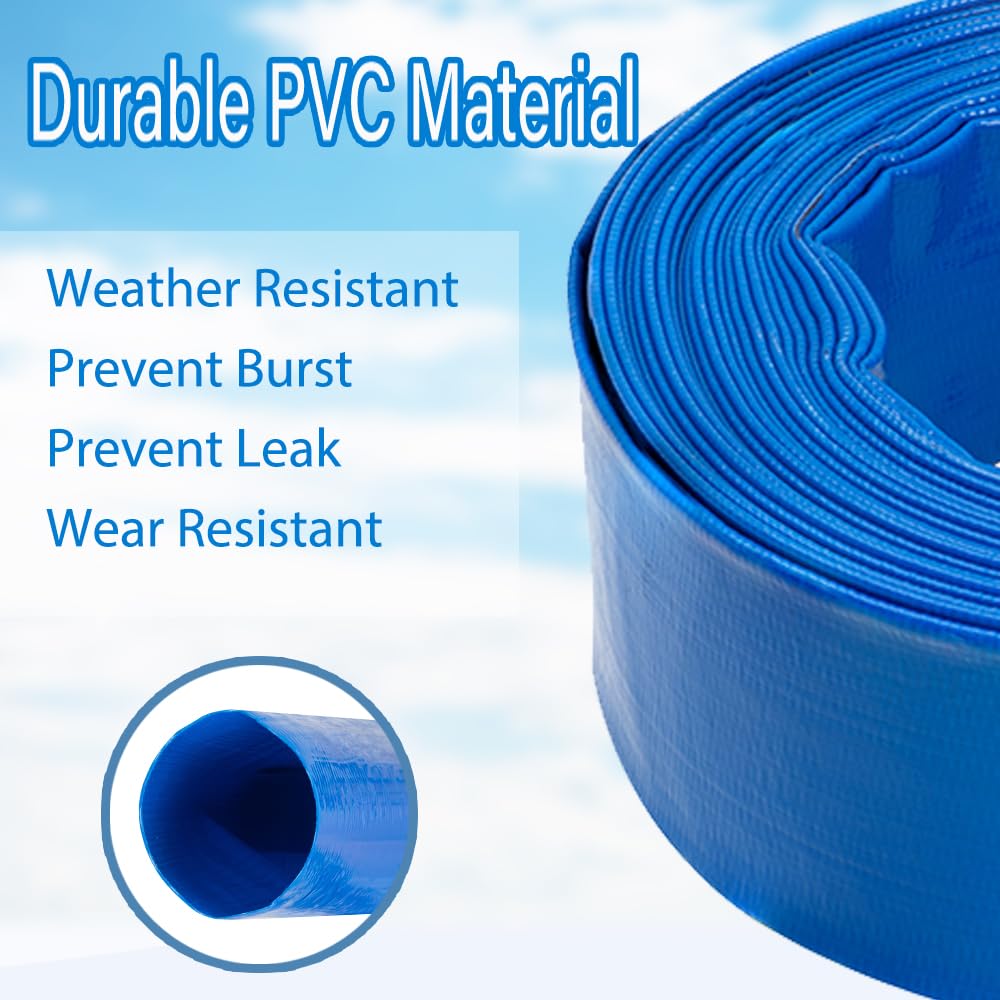 NUDAOS sump pump discharge hose laid out for high pressure transfers