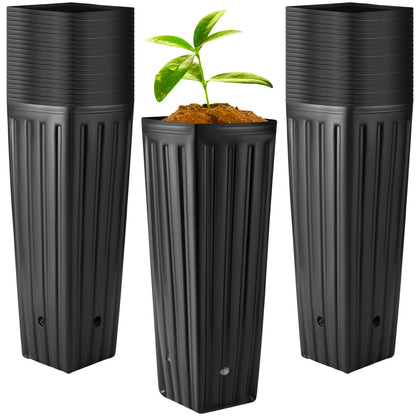 Nuenen 300-pcs tall tree pots set offers abundant seedling containers for gardening