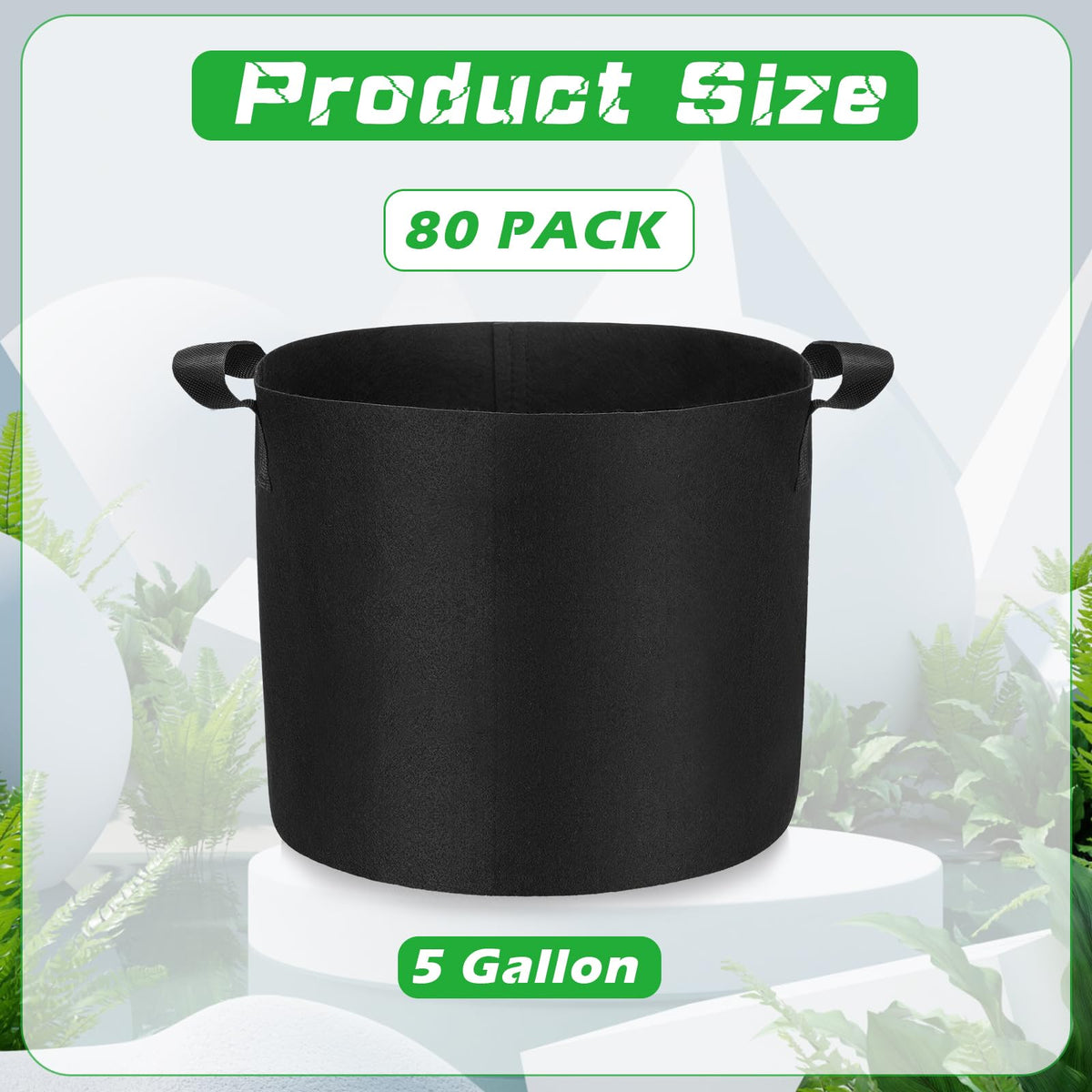 Nuenen 5-gallon grow bags side view with reinforced handles for easy transport