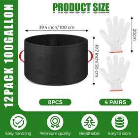 Nuenen cotton work gloves included for safe planting and handling.