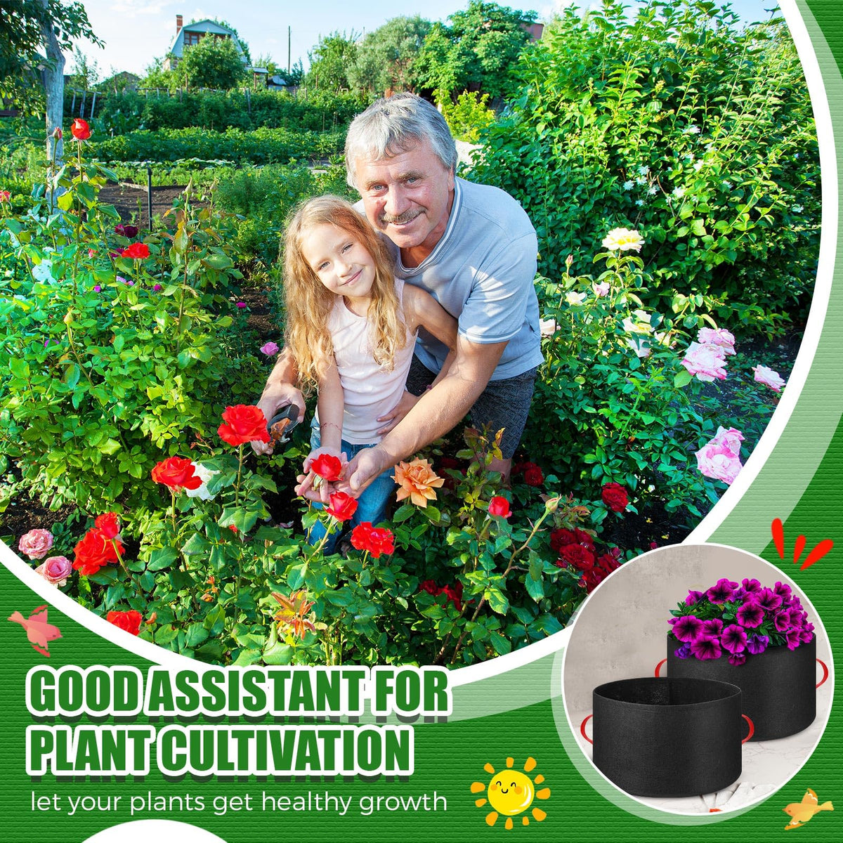 Nuenen large-capacity grow bags support ample root space for growth.