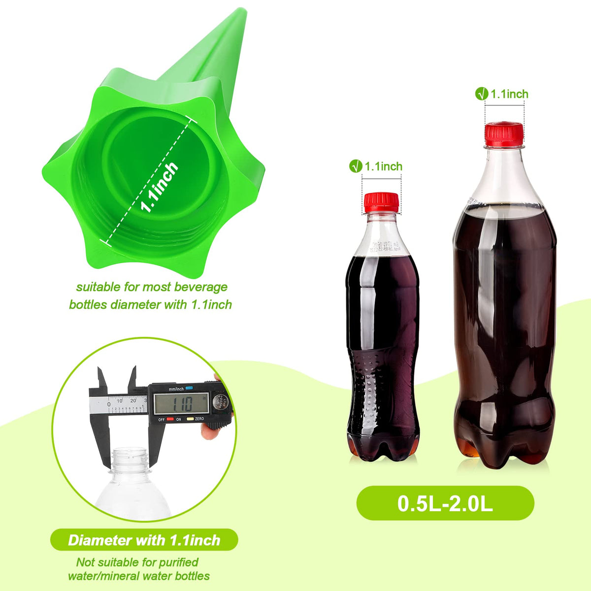 Nuenen spikes fit standard bottle mouths for easy setup
