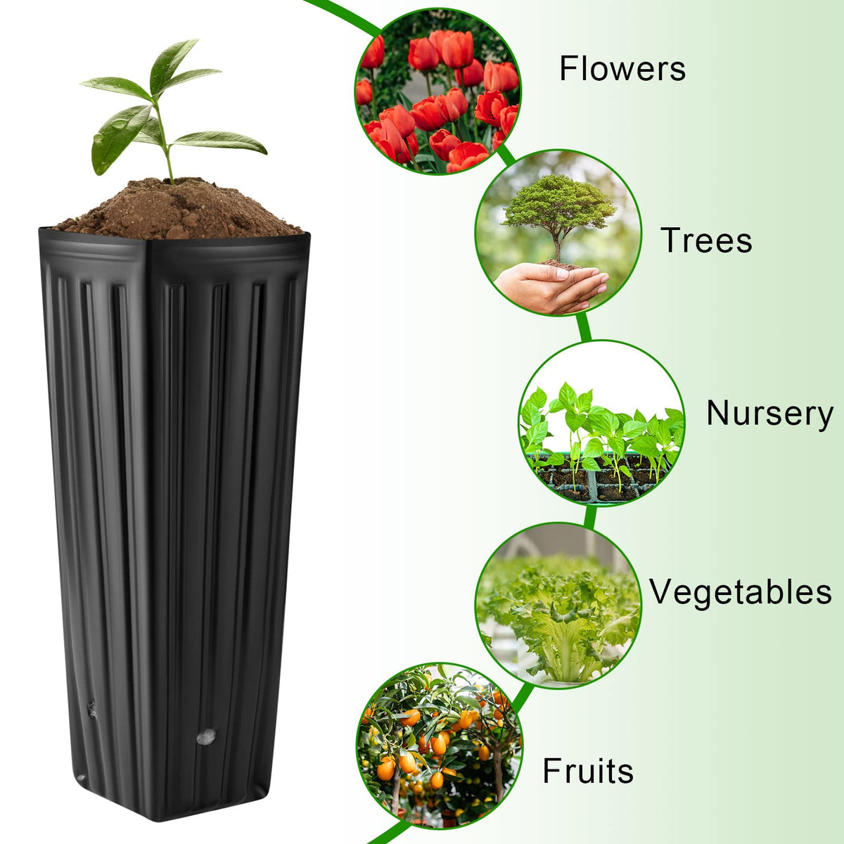 Nuenen waterproof, sturdy tall tree pots resist deformation for long-term garden use