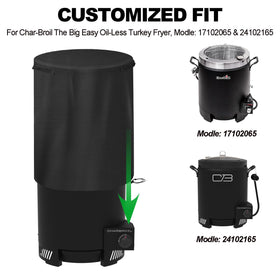 NUENSS-ROR cover for Char-Broil Big Easy—side view showing easy-on feature.