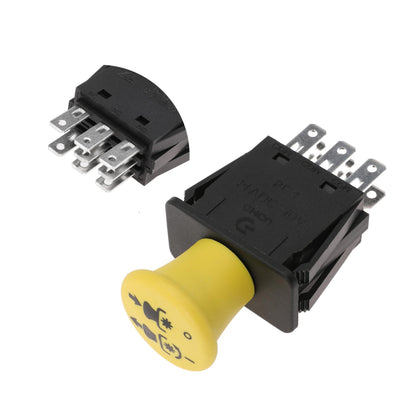 NuFlySic clutch PTO switch front view with eight terminals for versatile tractor use.