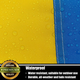 Nuibers flag outdoors in sunshine with bright fade-resistant colors.