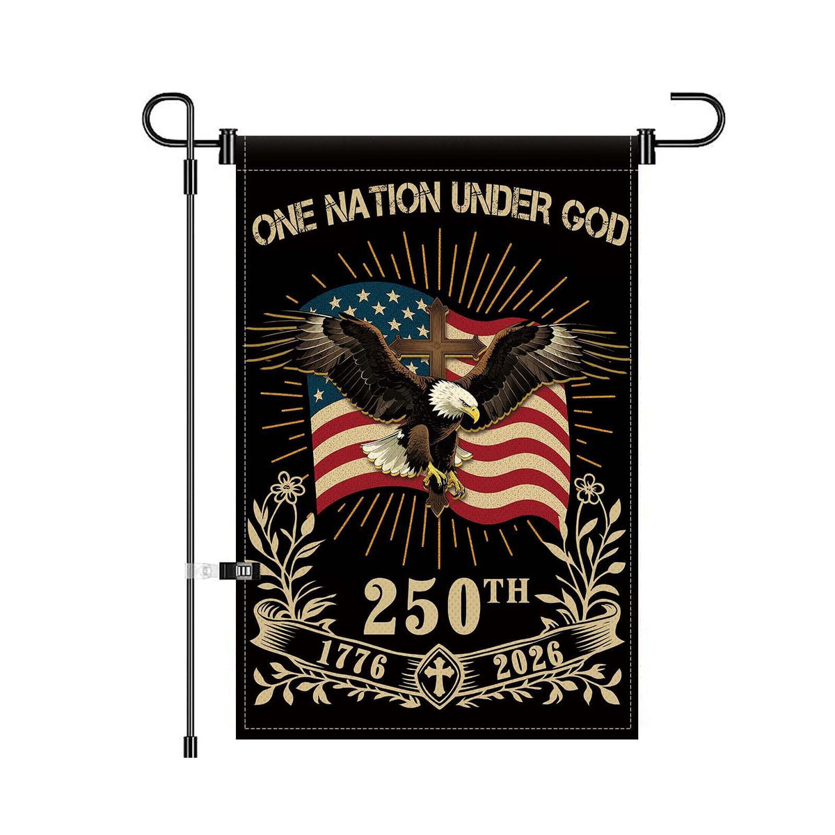 NUJOLI 250th anniversary flag front view for durable outdoor display