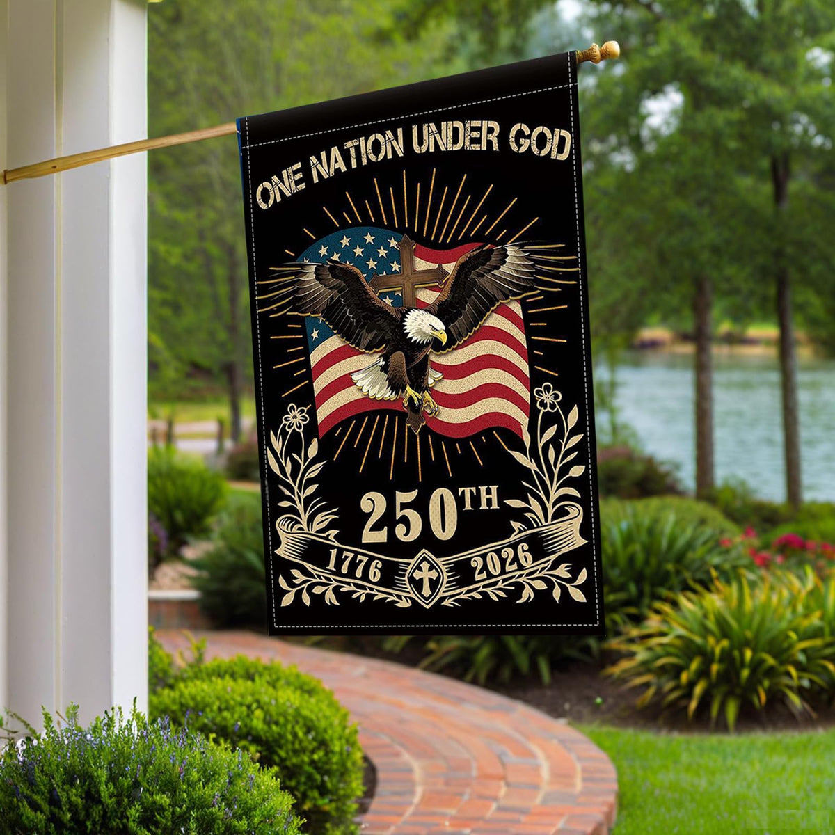 NUJOLI yard flag enhances curb appeal and neighbor conversations