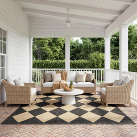nuLOOM Sabina diamond trellis 4x6 rug for indoor/outdoor spaces with easy maintenance.