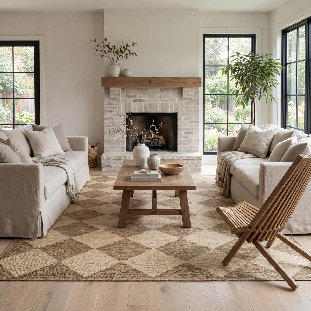 nuLOOM Sabina Diamond Trellis rug for outdoor use with easy cleaning and stain resistance.