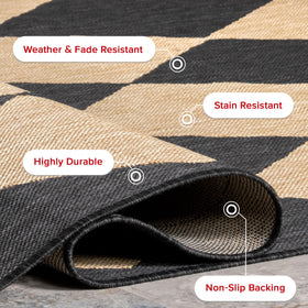 nuLOOM Sabina indoor/outdoor rug placed in a cozy courtyard and seating area