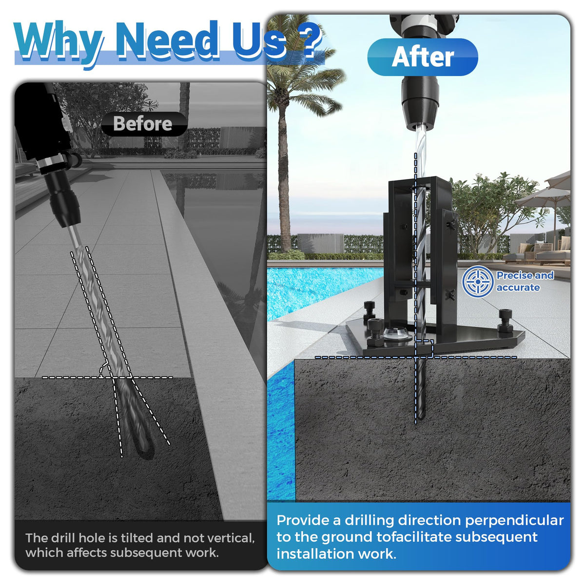NUMAKY reinforced base reduces vibration during heavy drilling