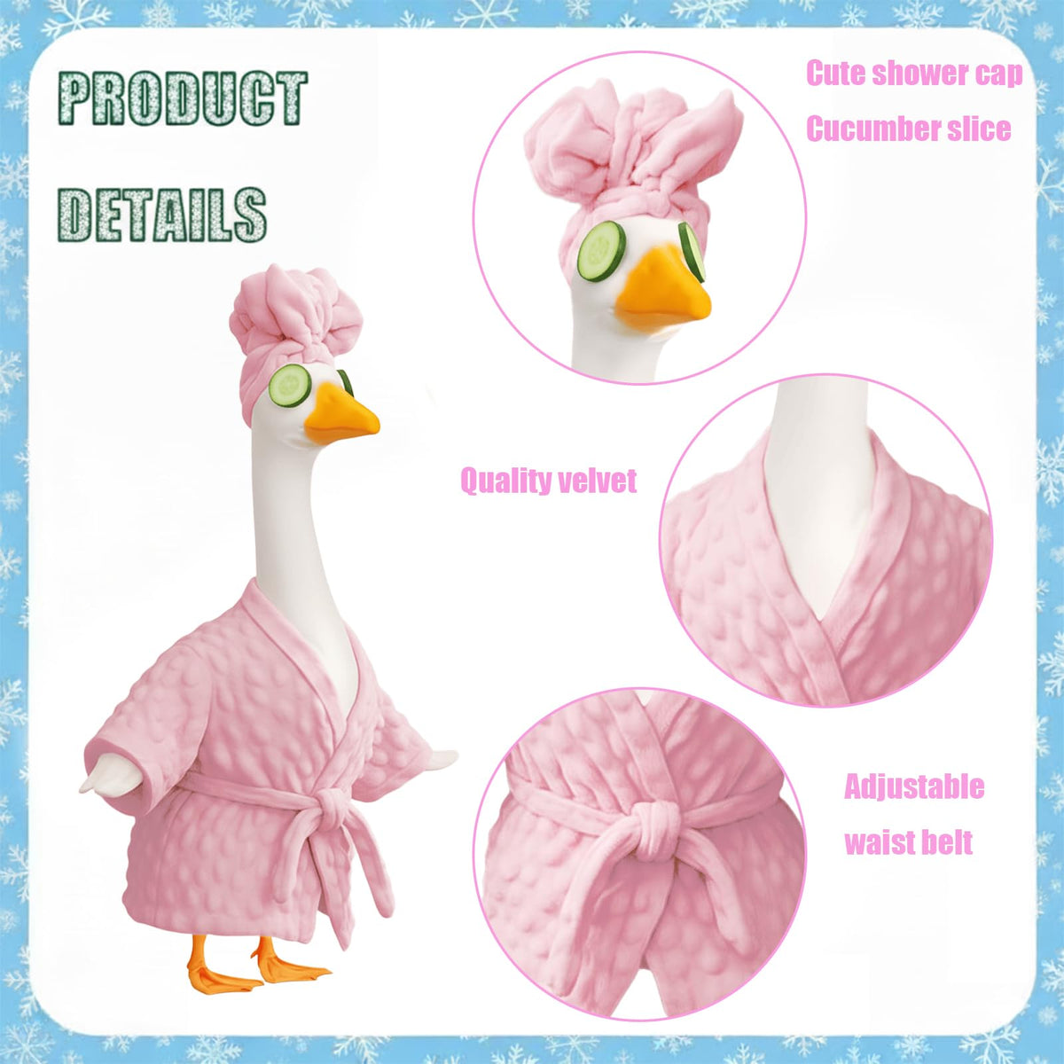 Numfog Christmas porch goose outfit ready for gifting or display