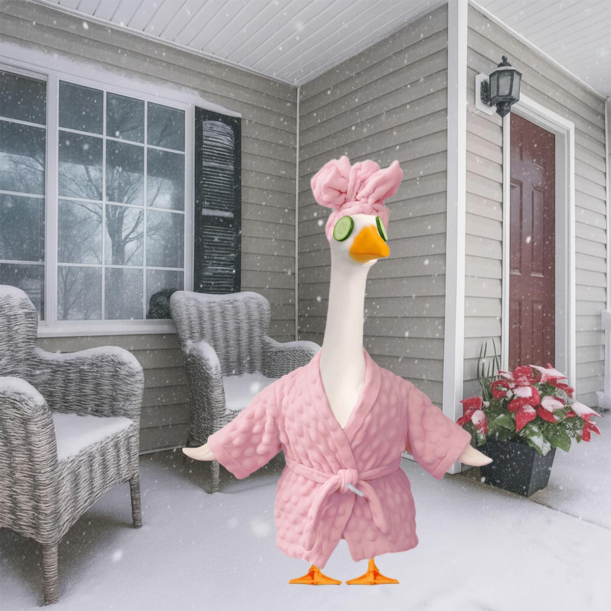 Numfog weather-resistant goose outfit showing durable outdoor wear