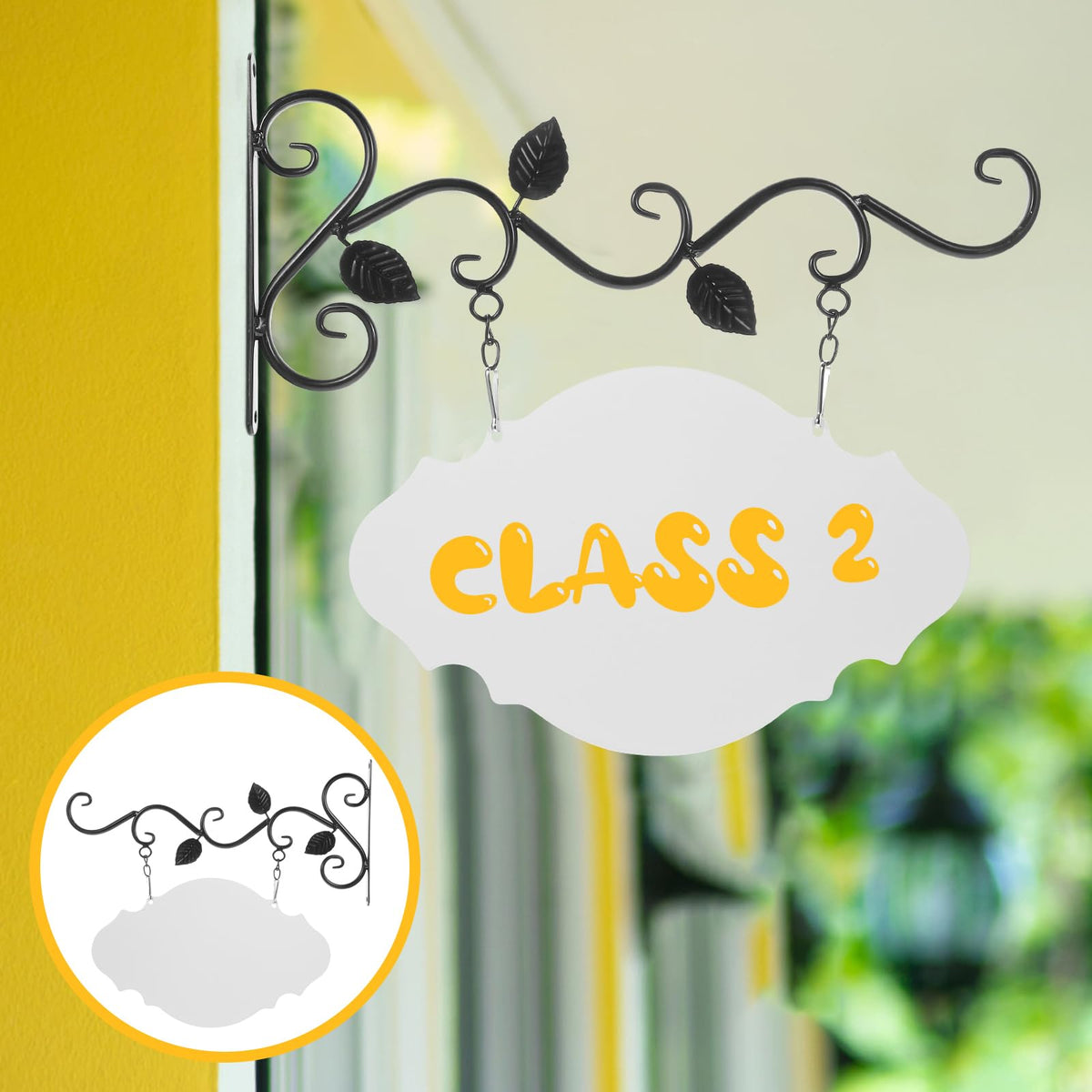 NUOBESTY flower pot hanger and sign bracket ideal for garden entryways