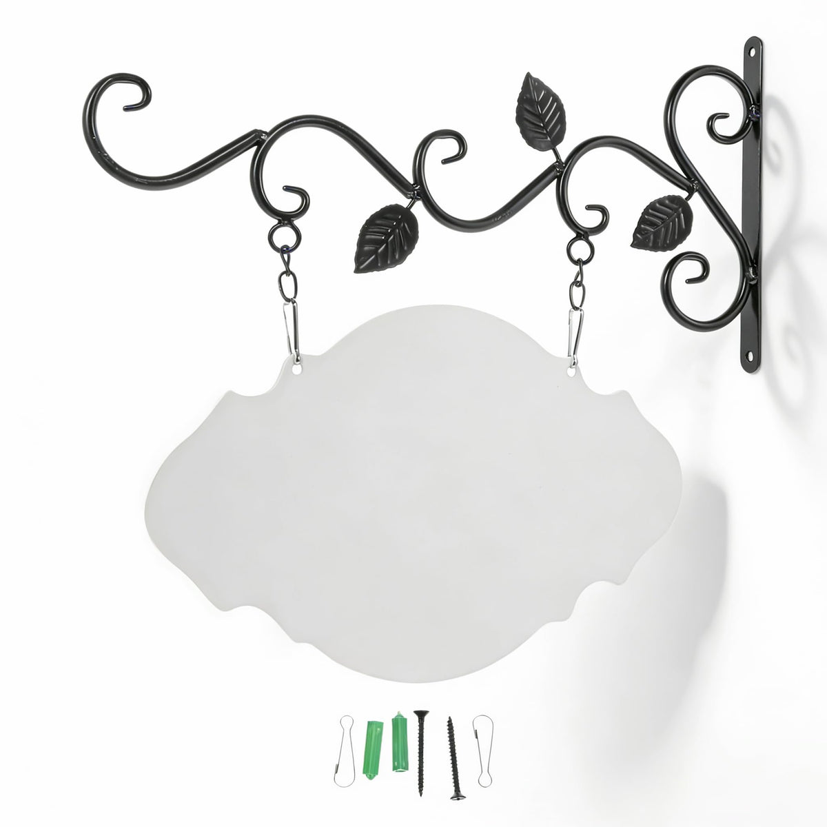 NUOBESTY hanging sign bracket with blank board front view for versatile outdoor decor